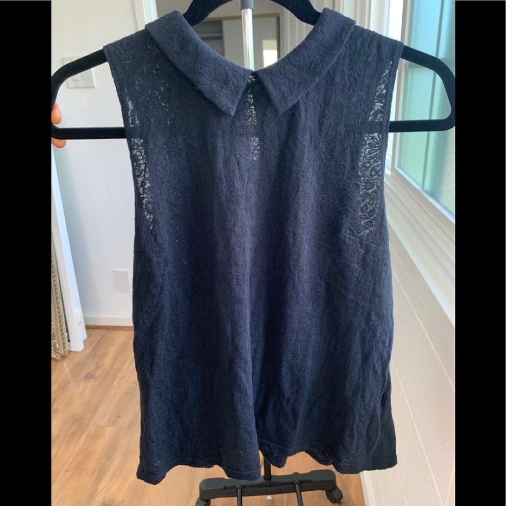 Topshop black collar top